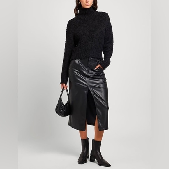 New Rag & Bone Dillion Boucle Knit Turtleneck Sweater Black Alpaca Blend Sz S - Picture 13 of 15